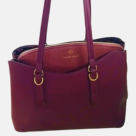 Nanette Lepore Handbags - Nanette Lepore Shoulder Bag Two Tone Mauve Purple Gold Tone Hardware